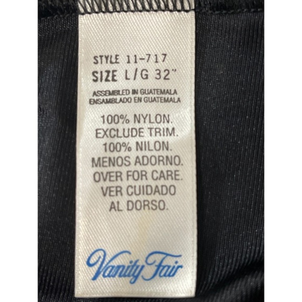 Vanity Fair Black Nylon Long Half Slip Style 11-717 Lace Trim Size Large 32 - Picture 5 of 7